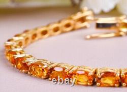 Madeira Citrine Tennis Bracelet 925 Sterling Silver Anniversary Gift For Her
