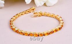 Madeira Citrine Tennis Bracelet 925 Sterling Silver Anniversary Gift For Her