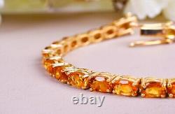 Madeira Citrine Tennis Bracelet 925 Sterling Silver Anniversary Gift For Her