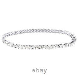 Marquise Cut Cubic Zirconia Tennis Bracelet 14K White Gold Plated