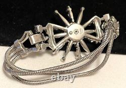 Mazer Bracelet Rare 40's Vintage Sterling Silver R/S Snowflake Signed A1
