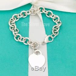 Medium Please Return to Tiffany & Co Sterling Silver Heart Tag Charm Bracelet