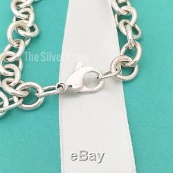 Medium Please Return to Tiffany & Co Sterling Silver Heart Tag Charm Bracelet