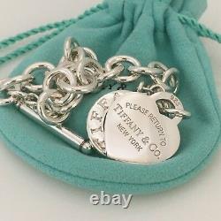 Medium Please Return to Tiffany & Co Sterling Silver Heart Tag Toggle Bracelet