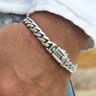 Men Bracelet 925 Solid Sterling Silver Elegant Chain Classic Link Size 7 8 9 10