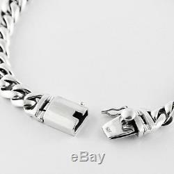 Men Bracelet 925 Solid Sterling Silver Elegant Chain Classic Link size 7 8 9 10
