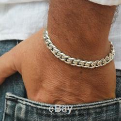 Men Bracelet 925 Solid Sterling Silver Elegant Chain Classic Link size 7 8 9 10