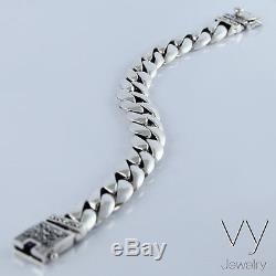 Men Bracelet 925 Solid Sterling Silver Heavy Classic Link size 7 8 8.5 9 10 11