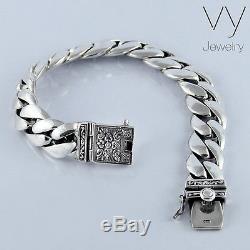 Men Bracelet 925 Solid Sterling Silver Heavy Classic Link size 7 8 8.5 9 10 11