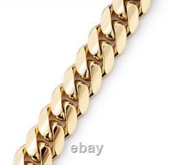 Men's 12 mm Thick Miami Cuban Link Solid Bracelet 14k Yellow Gold Finish 8 inch