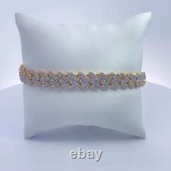 Men's Round Cut Real Moissanite 14mm Cuban Bracelet 925 Sterling Silver
