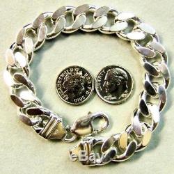 Men's Solid 925 Sterling Silver Cuban Curb Link 8.5 82 Grams Heavy Bracelet