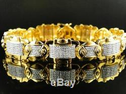 Mens 14k Yellow Gold Finish 7.00 Ct Round Cut Diamond Bracelet 8