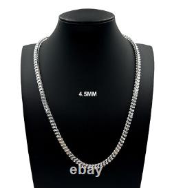 Mens 4.5MM Real 925 Solid Sterling Silver Franco Box Link Chain Necklace ITALY