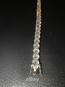 Mens 5ct Lab Diamond Single Row Tennis Bracelet Solid 925 Sterling Silver 7 Inch