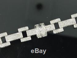 Mens 925 Sterling Silver Real Genuine Diamond Bracelet Tennis Designer Link 3ct