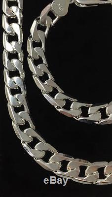 Mens 925 Sterling Silver Super Chunky Bracelet Necklace Jewellery Set SALE