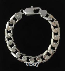 Mens 925 Sterling Silver Super Chunky Bracelet Necklace Jewellery Set SALE