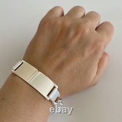 Mens Boys Cuban Personalized ID Bracelet 925 Sterling Silver 13mm 44GR 8.66 Inch