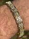 Mens Bracelet 14k Gold Plated 925 Sterling Silver Iced Baguette Cz Hip Hop