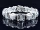 Mens Genuine Diamond 3d Pave Style Bracelet In White Gold Finish 15mm (4.5ct)