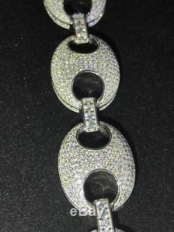 Mens Gucci Link Bracelet Real Solid 925 Sterling Silver Gorgeous Unique Piece