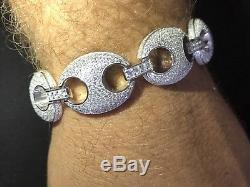 Mens Gucci Link Bracelet Real Solid 925 Sterling Silver Gorgeous Unique Piece