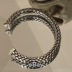 Mens Heavy 925 Sterling Silver Open Torc Torque Cuff Bangle Bracelet