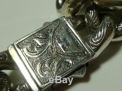 Mens Heavy Konstantino 950 Sterling Silver 18k Gold Pegasus Horse ID Bracelet