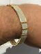 Mens Icy Hip Hop Bracelet Real 14k Yellow Gold Over Solid 925 Silver Diamond Icy