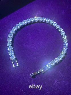 Mens Ladies Round Diamond Tennis Bracelet 4mm 14k White Gold Over 7.25 Inch 9Ct