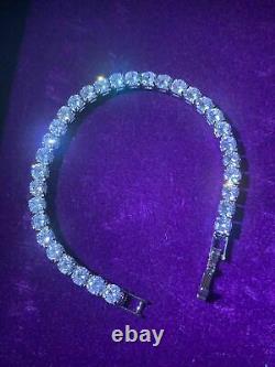 Mens Ladies Round Diamond Tennis Bracelet 4mm 14k White Gold Over 7.25 Inch 9Ct