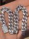 Mens Miami Cuban Link Bracelet Solid 925 St Sterling Silver Icy Diamonds 10mm