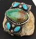 Mens Native American Sterling Silver Turquoise Cuff Bracelet Gift