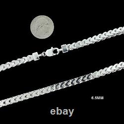 Mens Real 925 Solid Sterling Silver Franco Chain Necklace or Bracelet ITALY