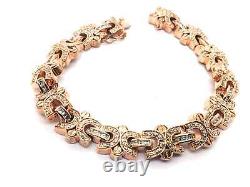 Mens Rose Gold Plated 925 Sterling Silver CZ Cubic Zirconia Tennis Bracelet 9