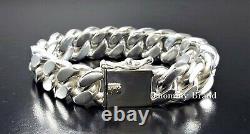 Mens Solid 925 Sterling Silver Miami Cuban Curb Link 8 Heavy Biker Bracelet