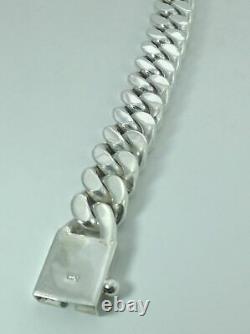 Mens Solid 925 Sterling Silver Miami Cuban Curb Link 8 Heavy Biker Bracelet