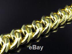 Mens Yellow Gold Finished Sterling Silver Miami Cuban Franco Bracelet (13.12MM)