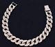 Miami Cuban Iced Out Cz Micro Pave Men's Link Bracelet Real Sterling Silver 925