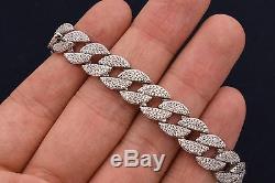 Miami CUBAN Iced Out CZ Micro Pave Men's Link BRACELET Real Sterling Silver 925