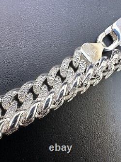 Miami Cuban Chain Diamond Cut Real 925 Sterling Silver Bracelet Necklace 3-7mm