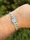 Miami Cuban Link Bracelet Jewish Star Of David 12mm 925 Silver Oxidized Finish