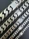 Miami Cuban Link Chain Necklace / Bracelet Real 925 Silver 6-20mm Black Rhodium