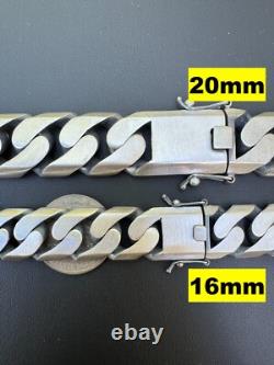 Miami Cuban Link Chain Necklace / Bracelet Real 925 Silver 6-20mm Black Rhodium
