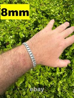 Miami Cuban Link Chain Necklace / Bracelet Real 925 Silver 6-20mm Black Rhodium