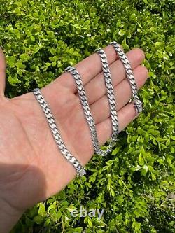 Miami Cuban Link Chain Necklace / Bracelet Real 925 Silver 6-20mm Black Rhodium