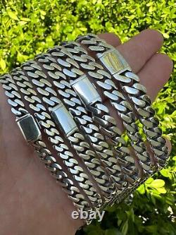 Miami Cuban Link Chain Necklace / Bracelet Real 925 Silver Sleek Clasp 6-12mm