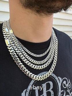 Miami Cuban Link Chain Necklace / Bracelet Real 925 Silver Sleek Clasp 6-12mm