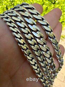 Miami Cuban Link Mens Chain Bracelet Real 925 Sterling Silver Sleek Clasp 6-12mm